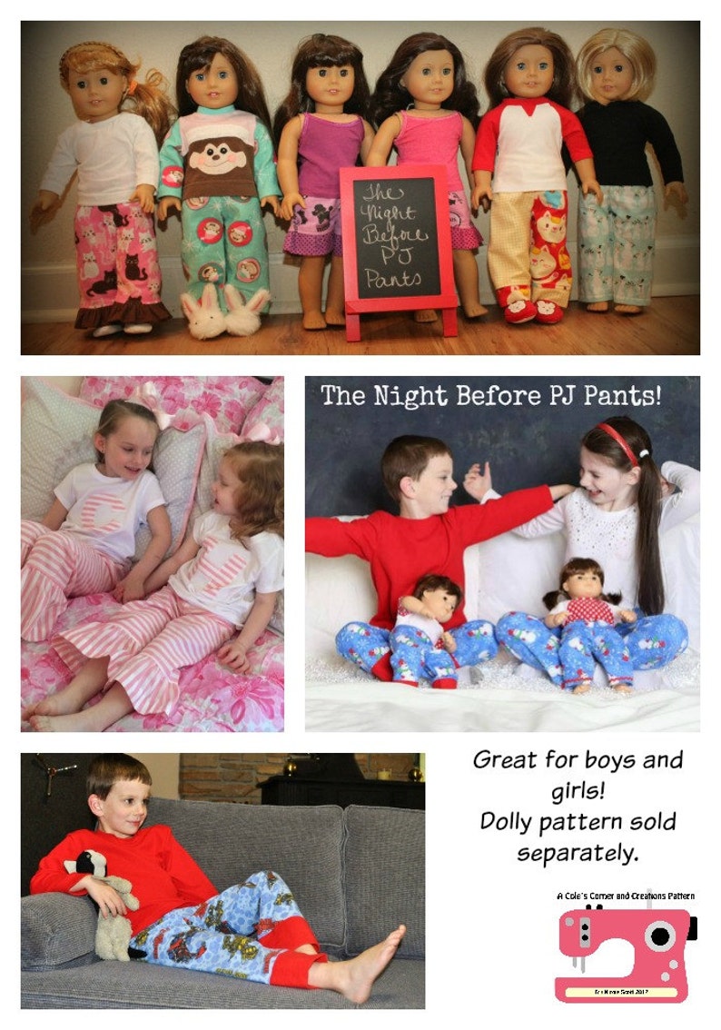 The Night Before PJ Pants and Shorts PDF sewing pattern Sizes 1/2-16 image 4