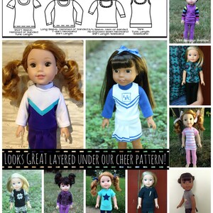 Perfect Layering Tee for Wellie Wishers Dolls Knit PDF Sewing Pattern Sized 14.5 inch dolls image 5