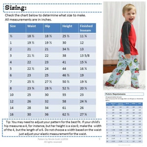 The Night Before PJ Pants and Shorts PDF sewing pattern Sizes 1/2-16 image 3