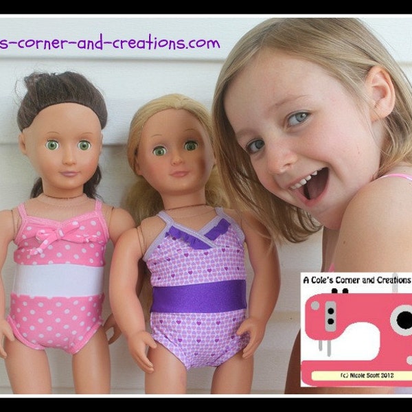 All 4 One Stylish Swimsuit PDF sewing pattern for dolly