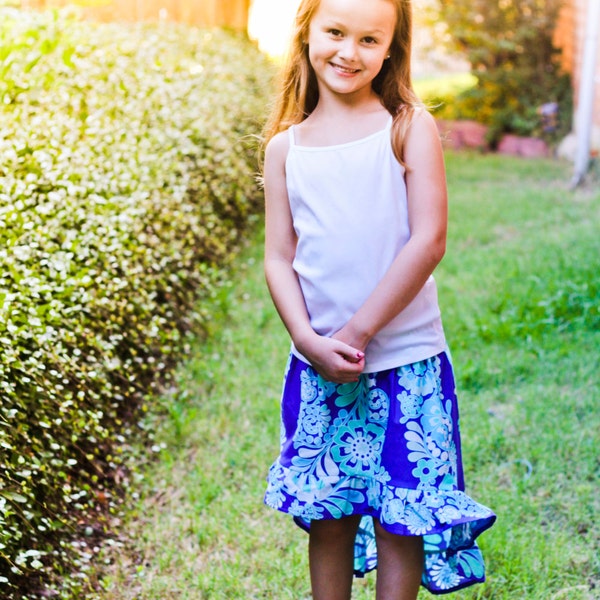 Hi Low Ruffle Skirt Pattern sized 3-16