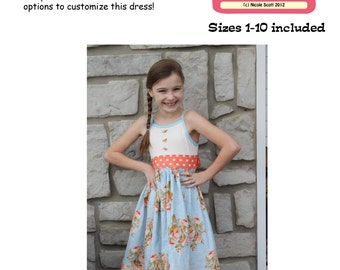 Too Cute Tank Dress PDF Sewing Pattern Sizes 1-10 Girls