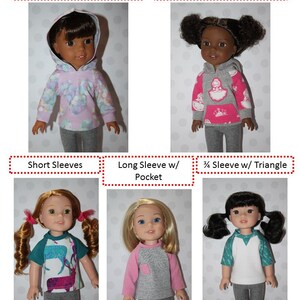 Raglan Shirt for Wellie Wishers PDF Sewing Pattern Sized for 14 inch dolls image 2