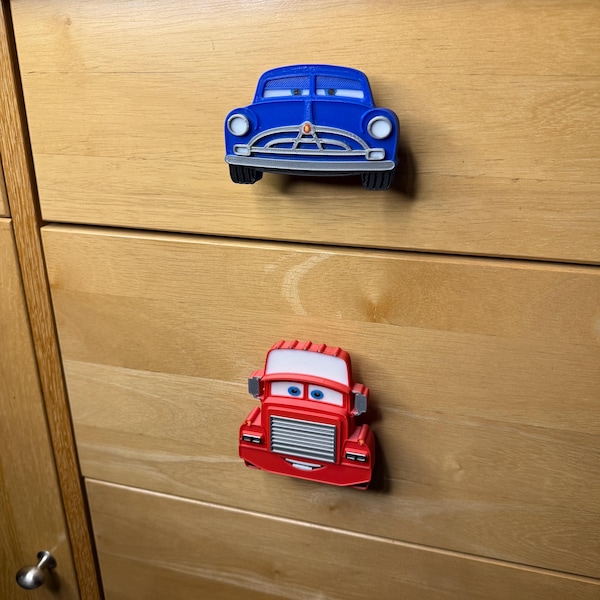 Minis/Dresser Drawer Door Knobs | Cars Characters Knobs | With or Without Attachment | Disney Cars Inspired | Kids Bedroom Decor