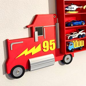 Truck & Wheels (NO SHELF) | Turn Any Shelf into A Truck | For Toy Car Hotwheels or Disney Cars | Toy Car Storage Ideas | Wall Mounted
