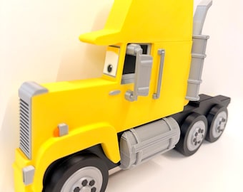 Yellow Wall Truck & Wheels (NO SHELF) | Turn Any Shelf into A Truck | Wall Mounted