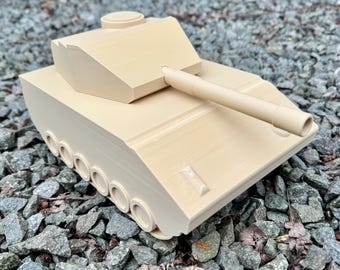Reptil Panzer Ausblenden | 3D Gedruckte Armee Gehege Dekor für Schlangen, Geckos, Eidechsen | 24 cm Langer Unterschlupf/Höhle/Zuhause