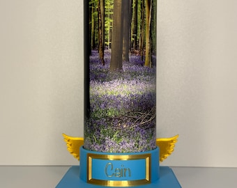 Scatter Tube Display Stand 7.5-13cm Diameter Tubes | Pet Ashes Personalised Memorial Holder with Optional Wings | Base for Keepsake Tubes