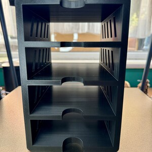 3D printed PLA shelf unit for storing the seagate 8TB Expansion Hard Drive to keep your office or desk tidy and organised.