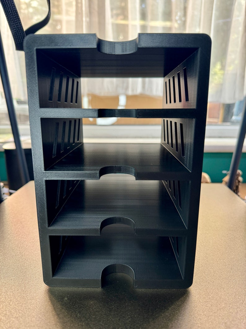 3D printed PLA shelf unit for storing the seagate 8TB Expansion Hard Drive to keep your office or desk tidy and organised.