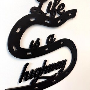 Life is a Highway Large 32cm 3D Wall Sign | Lyric Quotes | Kids Bedroom Decor | Adhesive Not Included image 2