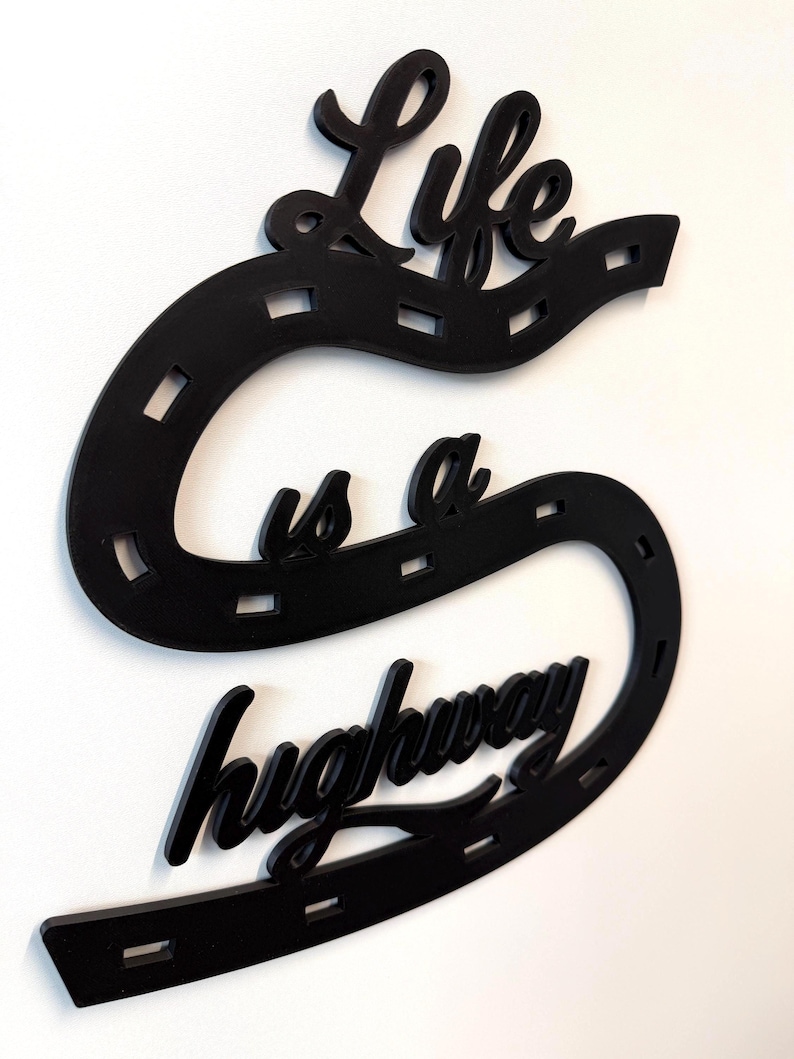 Life is a Highway Large 32cm 3D Wall Sign | Lyric Quotes | Kids Bedroom Decor | Adhesive Not Included image 2