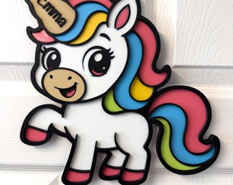 Letrero de unicornio personalizado / Decoración para la habitación infantil