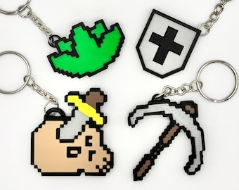 Old School Runescape Skill Icon Keyring Keychain | Zip Pull | Stocking Filler | Bag Charm