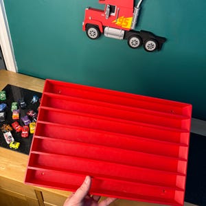 Truck Shaped Storage Shelf for Toy MINI Cars | 1 Shelf Holds Up To 105 Cars | Realistic Truck Design, Wall Mounted Toy Cars Display image 13