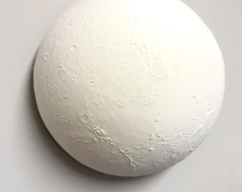3D Moon Wall Decor | Space Bedroom Wall Art | Half Globe