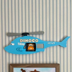 Letrero 3D de grúa en helicóptero / Decoración para dormitorio infantil imagen 3