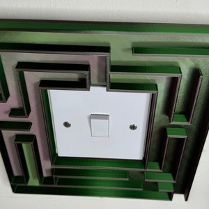 Maze Light Switch Frame Cover - 3D Printed Decorative Wall Plate for UK Switches