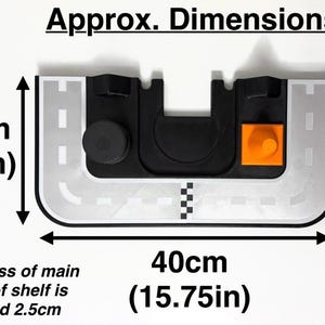 Toniebox 1 & 2 Shelf Display - Cars Road Themed | Swappable Magnetic-top Decor Pieces | Wall Mounted or Place on Surface image 7
