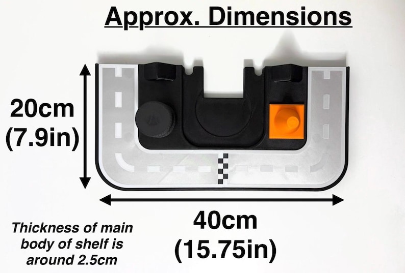 Toniebox 1 & 2 Shelf Display - Cars Road Themed | Swappable Magnetic-top Decor Pieces | Wall Mounted or Place on Surface image 7