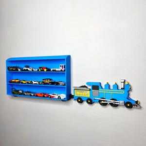 Train Shelf Display Personalised, for Thomas & Friends, Brio, Collectors, or Toy Car Storage | Steam Train Wall Mounted | Choice of Colours
