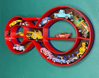 Thunder H Crazy Eight Demolition Derby Themed Shelf For Toy Cars |