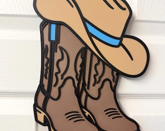 Cowboy/Cowgirl Boots Wall Sign | Kids Bedroom Decor