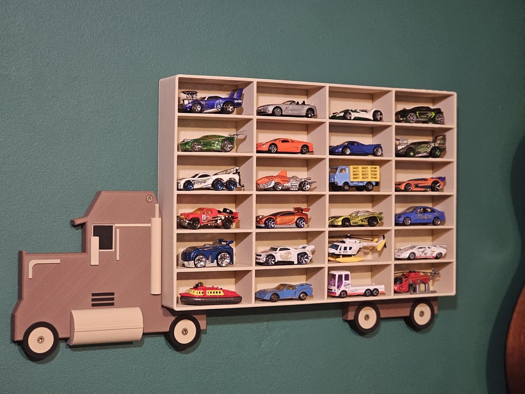Wood Style Car Collection Display Shelf - Truck Shaped - Wall Mounted ...