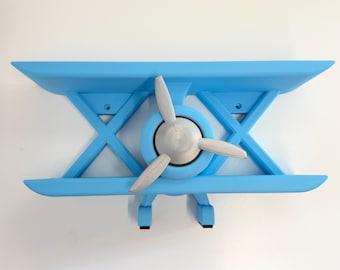 Biplane Shelf SMALL 39cm/15.5inch | Bedroom Decor | Fun Shelf | Aviation Room