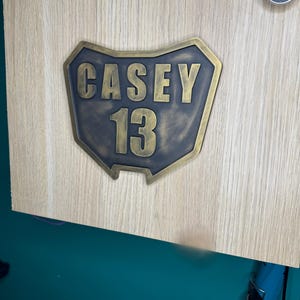 Motocross Personalised Racing Plate 3D Wall Sign | Kids Bedroom Decor | Motorbike Decor image 3