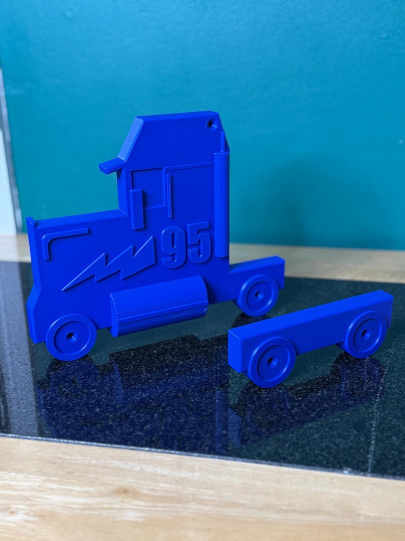 Caminhão e Rodas (SEM PRATELEIRA) | Transforme qualquer prateleira em um caminhão | Ideias para guardar carrinhos de brinquedo | Montagem na parede SOLID COLOUR - BLUE