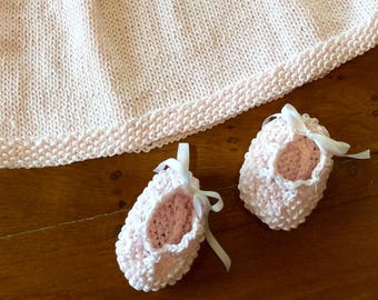 Heel Bow Knit Baby Shoes Pattern PDF