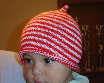 Christmas Baby Hat Pattern, PDF, French, Christmas Knitting Pattern, Christmas Knitting Patterns, Baby Knitting Pattern, Christmas Baby Knit