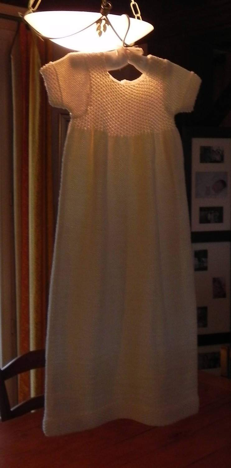 Baptism Gown Knitting Pattern, Frenchstyle, PDF Knitting Pattern, Baby Dress Knitting Pattern