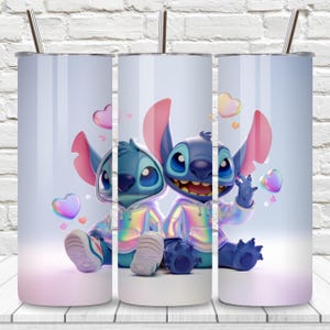 Lilo and Stitch Tumbler Wrap PNG – Cute Cartoon 20oz Skinny Tumbler Sublimation, Stitch & Lilo Sublimation PNG, Digital Download Wrap Design