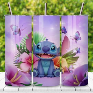 Lilo and Stitch Tumbler Wrap PNG – Cute Cartoon 20oz Skinny Tumbler Sublimation, Stitch & Lilo Sublimation PNG, Digital Download Wrap Design