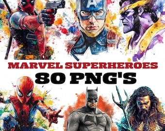 Wunder PNG-Bundle | 80 Superhelden Clipart Set | Digitaler Download für T-Shirts, Tassen & Kunsthandwerk | Superheld PNGs für DIY-Projekte | Digitale Datei