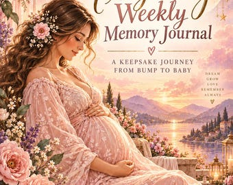 Pregnancy Journal Printable, Weekly Pregnancy Memory Book, Mom to Be Keepsake, Ultrasound Journal, Birth Story, Baby Shower Gift PDF