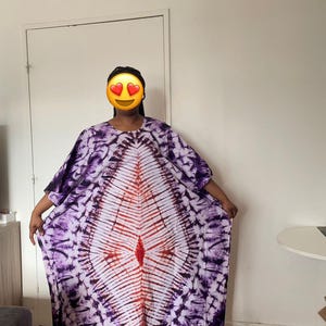 Long dress, African boubou batik 100% cotton, makeba dress