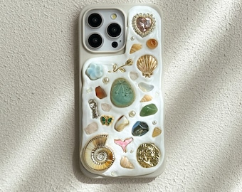 Handmade with Natural Shells and Charms - Personalized iPhone 17 Case Unique Style