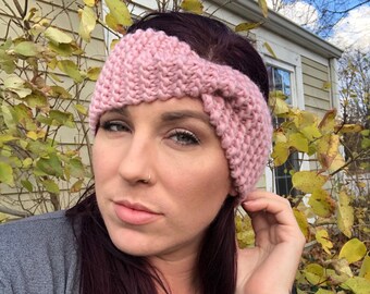 Simple Twist Ear Warmer headband, chunky knit headband