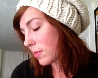 Chunky Slouch Hat--Cream