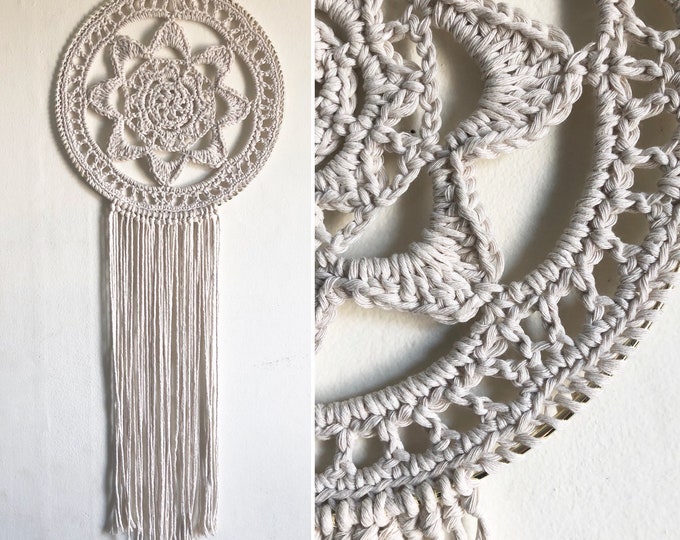 Mandala Flower Wall Hanging, macrame wall hanging, boho wall hanging, macrame art