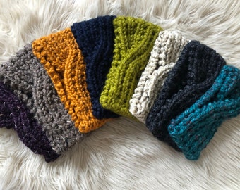 Cable Knit Headband, earwarmer headband, knit headband, chunky headband