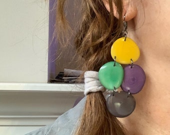 4-piece cluster earrings