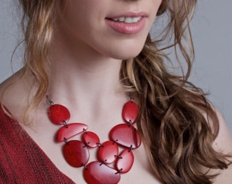 Red statement necklace