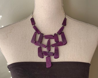 Rectangular / trapezoid shaped bib necklace ecofriendly materials - many colors available!