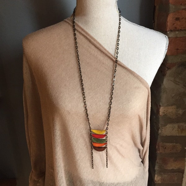 Autumn colors ladder necklace