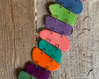 Colorful bracelet from ecofriendly nuts