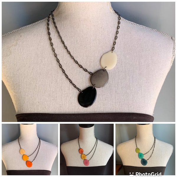 3 piece asymmetrical necklace Many Colors Avail!